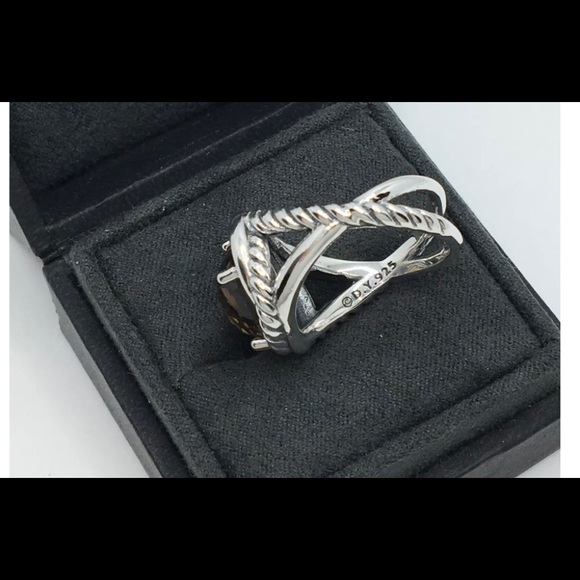 🌼DAVID YURMAN Sterling Silver Smoky Topaz Infinity Ring Size 6 - Picture 2 of 6